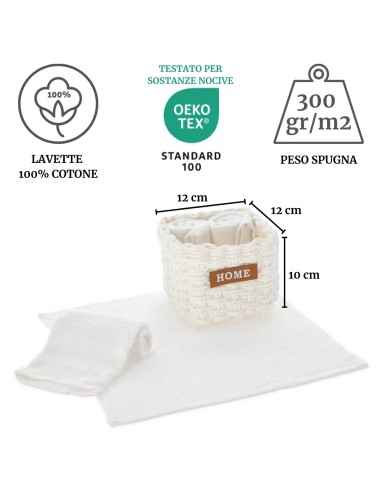 Ensemble de gant de toilette de salle de bain avec panier MEMPHIS