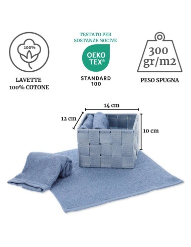 Juego de toallitas de baño con cesta DALLAS