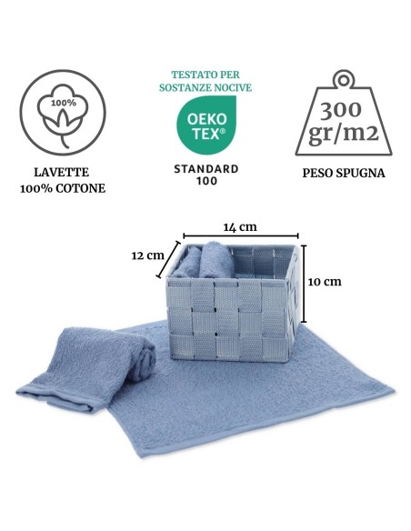 Badezimmer-Waschlappen-Set mit Korb DALLAS