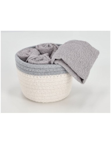 Set de débarbouillette de salle de bain avec panier DALLAS