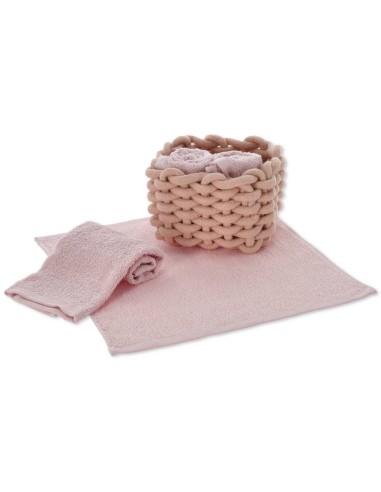 TALLIN Badezimmer-Waschlappen-Set mit Korb