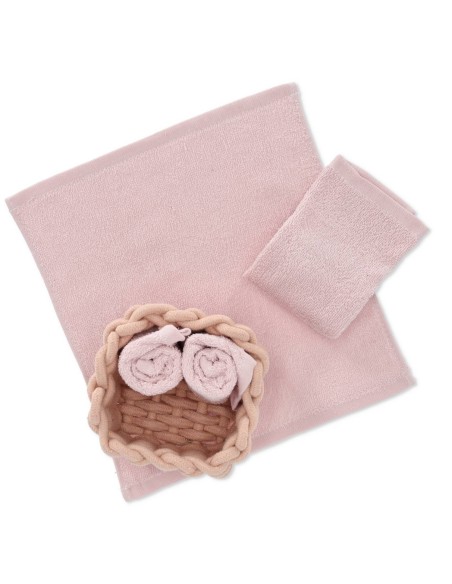 TALLIN Badezimmer-Waschlappen-Set mit Korb