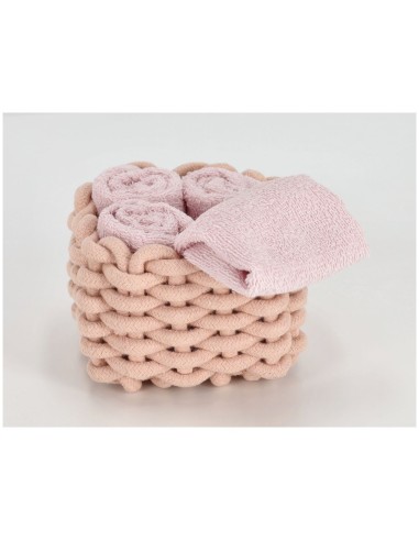 TALLIN Badezimmer-Waschlappen-Set mit Korb