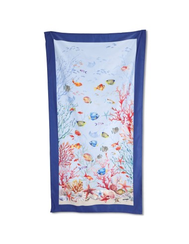 Serviette de plage en microfibre 90x170 cm. DOUBLE AQUARIUM