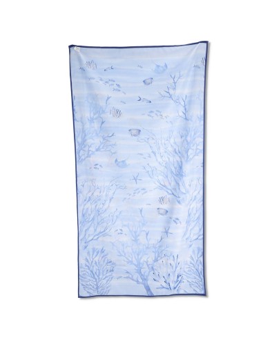 Serviette de plage en microfibre 90x170 cm. DOUBLE AQUARIUM