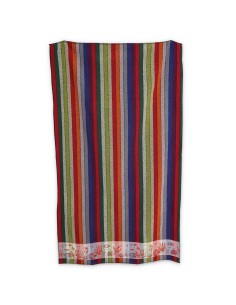 Grande serviette de plage en coton éponge RAYURES MULTICOLORES 100x170 cm.