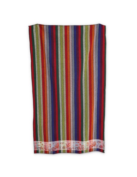 Toalla de playa grande de rizo de algodón RAYAS MULTICOLOR 100x170 cm.