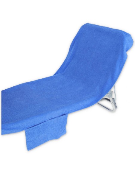 Serviette de plage chaise longue éponge COMODO COTTON 70x185 cm. avec poches