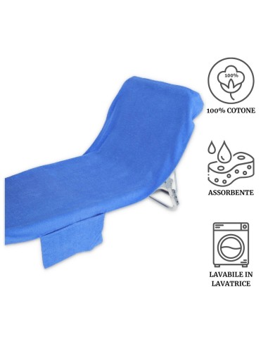 Strandtuch Liegestuhl Frottee COMODO COTTON 70x185 cm. mit Taschen