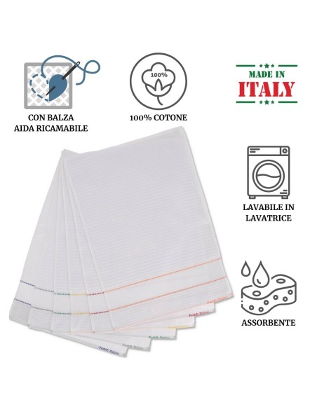 Set de 6 paños de cocina GRETA con volante AIDA