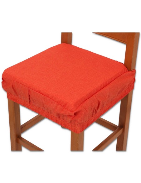PAR de cojines funda de silla acolchados y desenfundables con goma elástica SOLID COLOR MELANGE