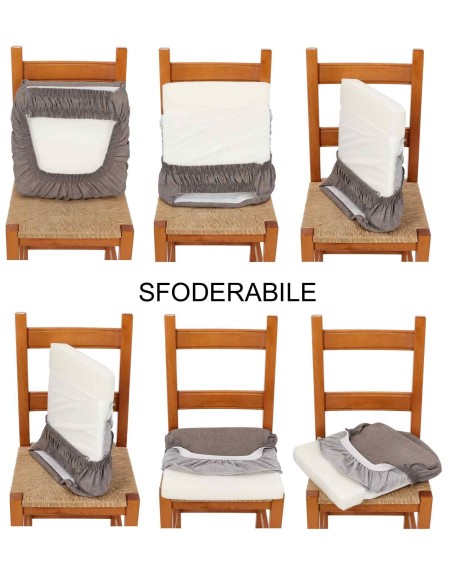 PAIRE de coussins rembourrés et amovibles avec bande élastique SOLID COLOR MELANGE