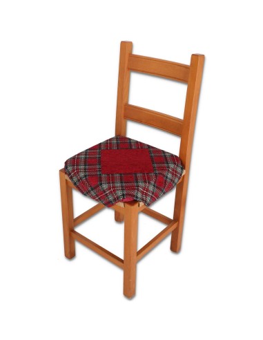 Gepolstertes Stuhlbezugskissen mit Klappen TARTAN