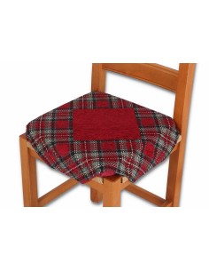 Gepolstertes Stuhlbezugskissen mit Klappen TARTAN