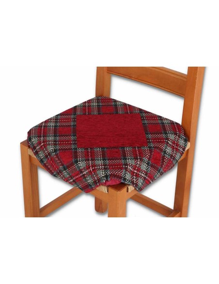 Coussin housse de chaise rembourrée avec rabats TARTAN