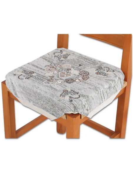 Cuscino coprisedia imbottito con alette CUORI PIZZO