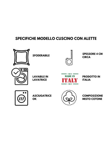 Cuscino coprisedia imbottito con alette CUORI PIZZO