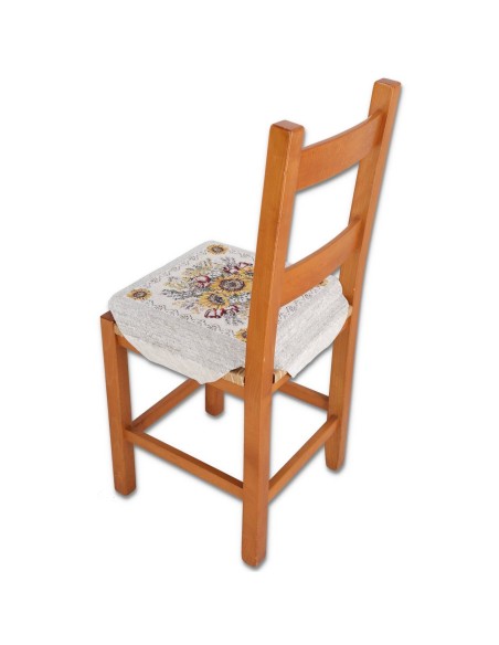 Cojín tapizado para funda de silla con solapas CORAZONES DE LAVANDA