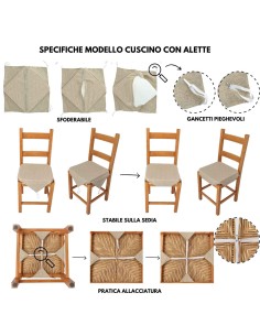 Cuscino coprisedia imbottito con alette SUNLIGHT 2