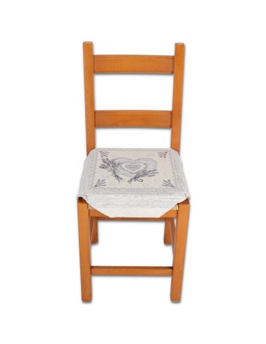 Cojín tapizado para funda de silla con solapas CORAZONES DE LAVANDA