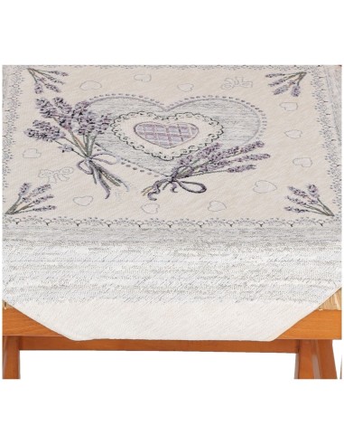 Cojín tapizado para funda de silla con solapas CORAZONES DE LAVANDA