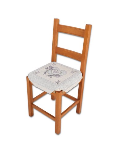 Coussin housse de chaise rembourrée avec rabats COEURS LAVANDE