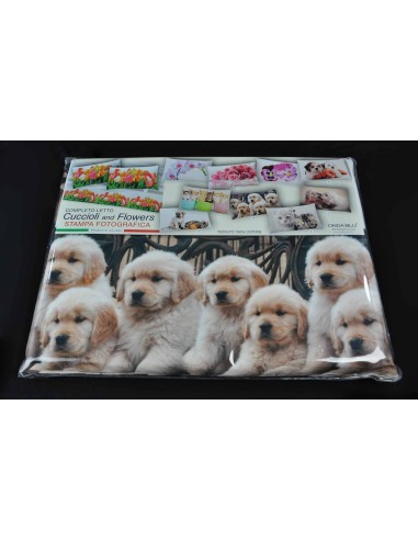 Cuccioli e Flowers completo letto varie misure.