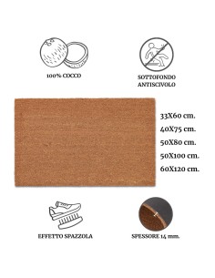 Joli tapis d’entrée en noix de coco 40X70 cm. FLOK 2