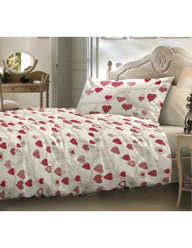 Cuori Love Housse de couette 155 x 200 cm lit simple