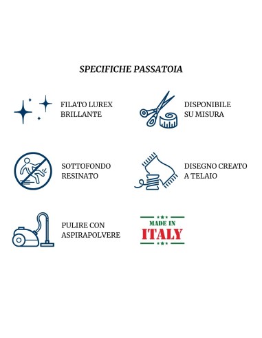 Tapis Runner Lane en résine brute LUREX RED CARPET