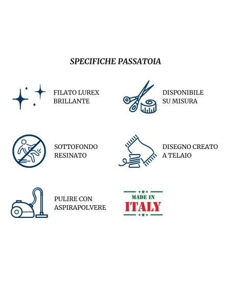 Tappeto corsia passatoia resinata taglio a vivo LUREX RED CARPET