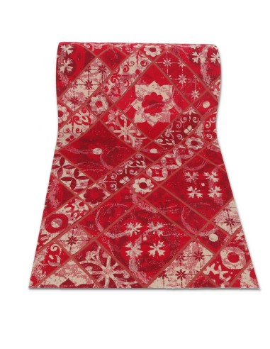 Alfombrilla de pasillo de corredor de corte crudo antideslizante H67 cm. ROSONE ROSSO