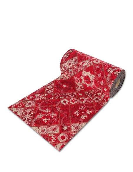 Alfombrilla de pasillo de corredor de corte crudo antideslizante H67 cm. ROSONE ROSSO