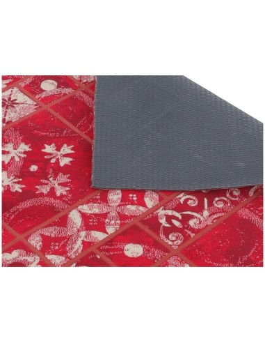 Alfombrilla de pasillo de corredor de corte crudo antideslizante H67 cm. ROSONE ROSSO