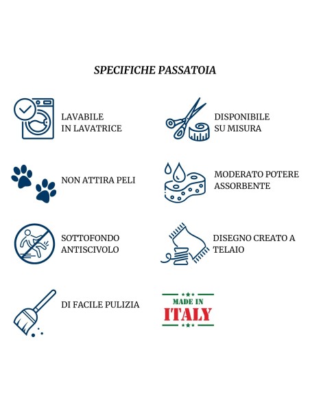 Tappeto cucina passatoia taglio a vivo h 50 cm. ARGO