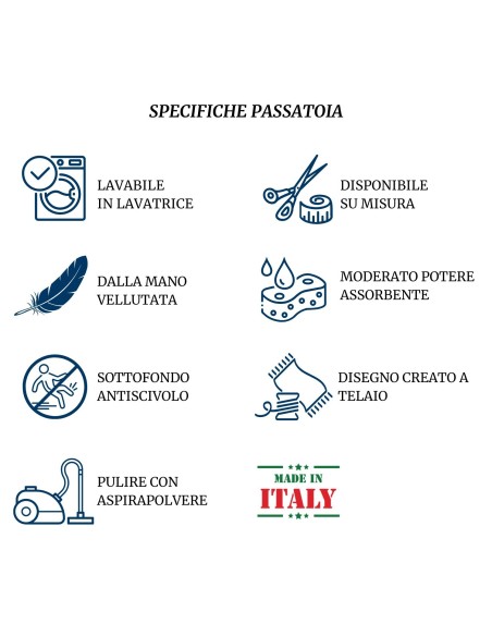 Tappeto corsia passatoia antiscivolo taglio a vivo H67 cm. ROSONE ROSSO