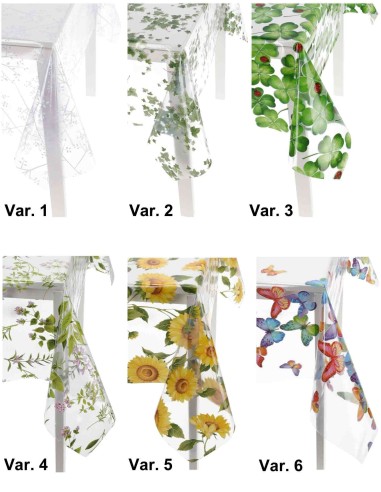 SHABBY italienische Tischdecke mit Kunststoffbeschichtung