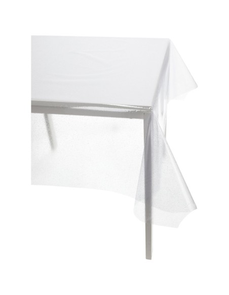 Italienische transparente kunststoffbeschichtete Tischdecke GLITTER