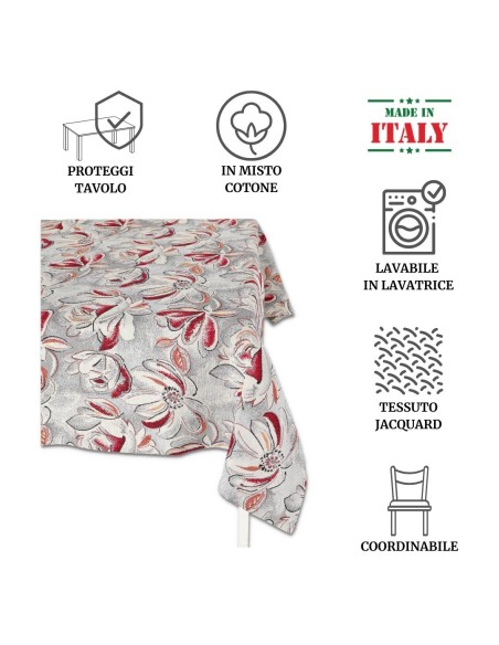 Tovaglia copritavolo elegante tessuto jacquard PEONIA
