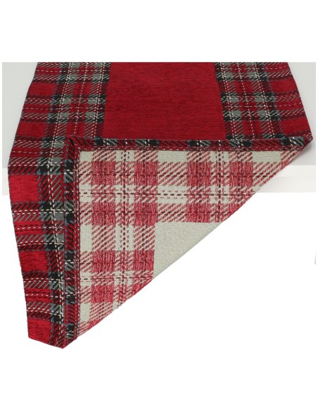 Centro de mesa, corredor, mantel jacquard cubremesa de chenilla TARTÁN