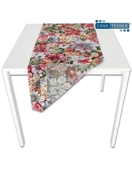 Mittelstück, hochauflösend platzierter Jacquard-Läufer TROPICAL