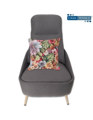 Chenille Sofa Kissenbezug TROPICAL 40X40 cm.