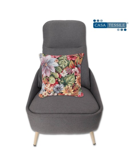 Housse de coussin de canapé en chenille TROPICAL 40X40 cm.