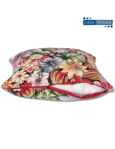 Housse de coussin de canapé en chenille TROPICAL 40X40 cm.