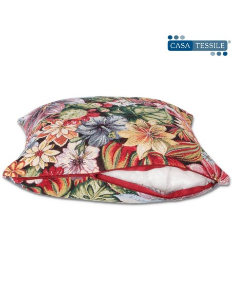 Housse de coussin de canapé en chenille TROPICAL 40X40 cm.