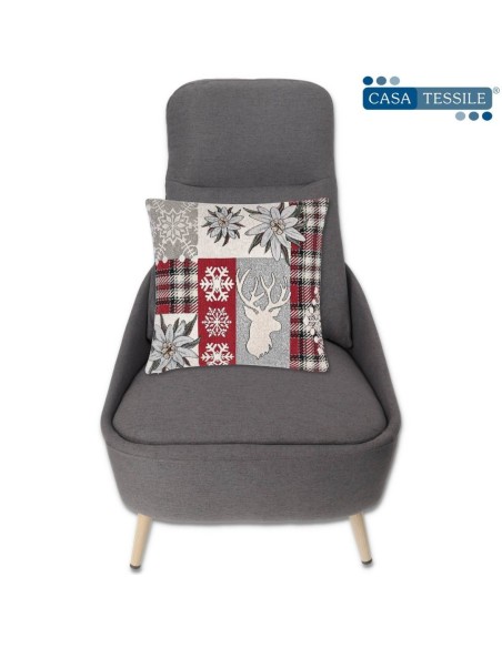 EDELWEISS housse de coussin de canapé chenille