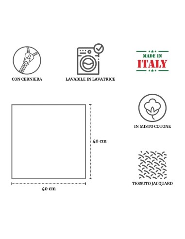 Fodera cuscino divano in ciniglia FENIX 40X40 cm.