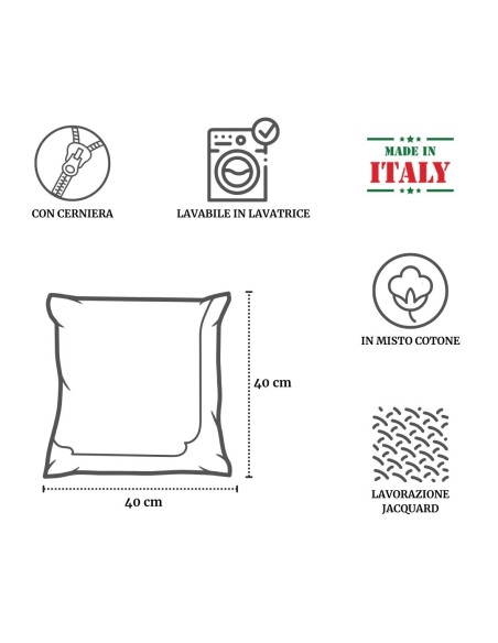 Fodera cuscino divano in ciniglia CUORI PIZZO