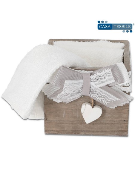 Badezimmer-Waschlappen-Set 3-tlg. mit GIULI Korb