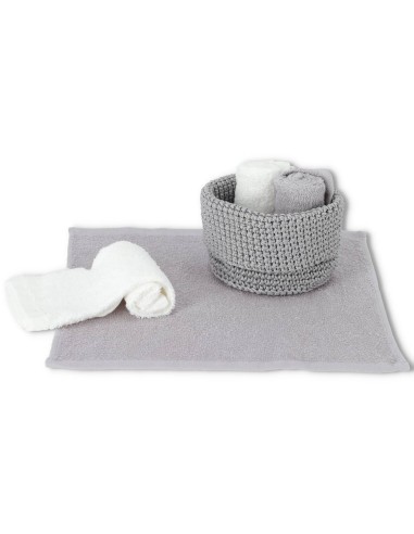 Lavette bagno con cestino set 4 pezzi CROCHET